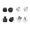 Black and silver, variant on 8Pcs Professional Microphone Stand Thread Adapter 5/8 to 1/4 to 3/8 Screw for Microphones Microphone Clip