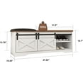 thumbnail image 3 of Tuekys Farmhouse Entryway Bench with Shoe Storage, Shoe Bench with Cushion and Hidden Shoe Storage Compartment, 3 of 6