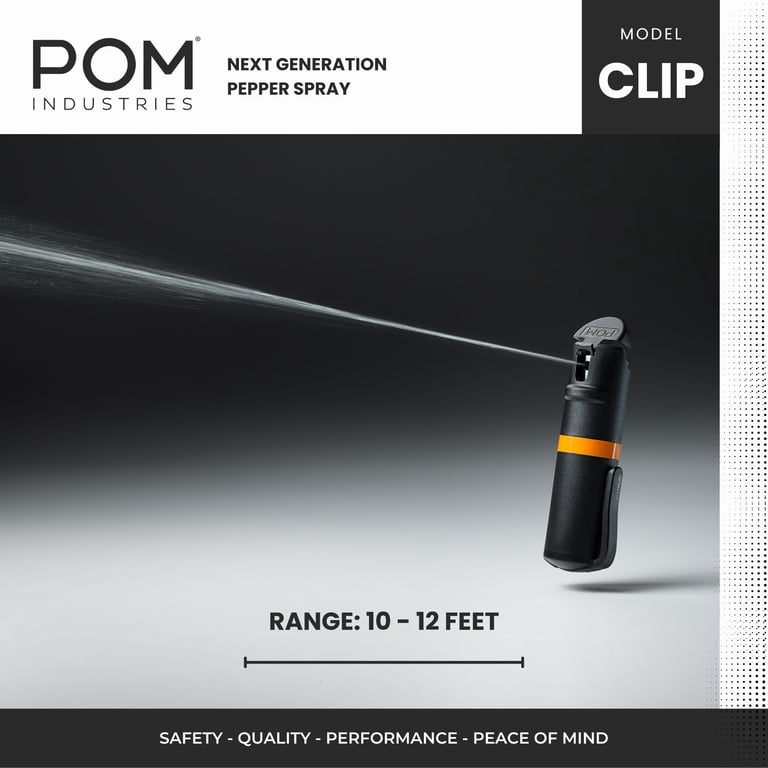 POM Maximum Strength Pepper Spray with Flip Top Pocket Clip