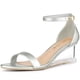 thumbnail image 1 of Sandalias de tacones transparentes con cuña baja y correa en el tobillo para mujer Plateado EE. UU. 10, 1 of 6