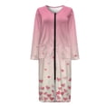 thumbnail image 5 of FOR U DESIGNS Heart Pink Pattern House Dresses for Women Lightweight House Dresses for Older Women Comfortable Woman Zipper Robes Knit Women's Sleepwear, 3XL, 5 of 8