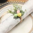 thumbnail image 4 of Easter Napkin Rings Handmade Wooden Easter Bunny Rabbit Napkin Rings Spring Floral Rattan Napkin Ring Holder For Table Dinner Weddings Parties Decoration, 4 of 5