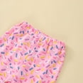 thumbnail image 6 of Kiapeise 3Pcs Toddler Baby Girls Birthday Outfit -Birthday Short Sleeve Sweet Print Tops Donut Bell Bottom Headband 1-5T, 6 of 7