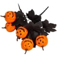 thumbnail image 5 of Deago 2 Pack Halloween Decorations Black Artificial Flowers with Pumpkins for Halloween Table Centerpiece Indoor Outdoor Decor, 5 of 8