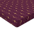 thumbnail image 4 of Ambesonne Boho Fitted Sheet, Sun and Moon Bohemian Night, Queen Size, Plum and Camel, 4 of 5