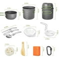 thumbnail image 3 of Ensemble Compact de Batterie de Cuisine en Alumine pour le Camping avec Mini Réchaud Pliable – Trousse Légère de Cuisson Extérieure Incluant Casseroles, Bols, Ustensiles et Sac de Transport, Idéal pour la Randonnée Sac au Dos, la Randonnée, les Pique-Niques et la Pêche (Vert, 3 of 6