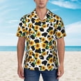 thumbnail image 2 of Susaid Cute Cow Print Sunflower C Print Short Sleeve Shirts Button Down Casual Shirts Summer Beach Aloha Button Down Short Sleeve for Men ,X-Large, 2 of 7