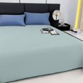thumbnail image 4 of Fridja Queen Size Flat Sheet, Solid Color Soft Skin-friendly Machine Washable Flat Sheets, Cool & Breathable Bed Sheets, Top Sheet, Flat Sheet , Single Flat Sheets Only (Mint Green, 70.87x90.55 in), 4 of 6
