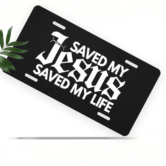 License Plate, Jesus Salvation Quote Decorative Front,Personalized Stainless Steel License Plate Cover For Men Women,12.2" X 6.2"