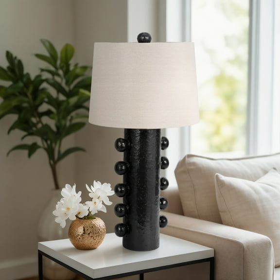 Sagebrook Home's Knobby Ceramic Table Lamp, 31" Tall Black