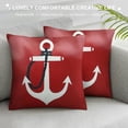 thumbnail image 3 of Shangniulu Throw Pillow Covers White Boat Nautical Tool on Blue Red Background Square Pillowcases for Home Decor Sofa Car Bedroom Pillow case White, 3 of 5