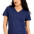 thumbnail image 2 of Ideology Women's Active Reflective V Neck T-Shirt Blue Size Small, 2 of 3