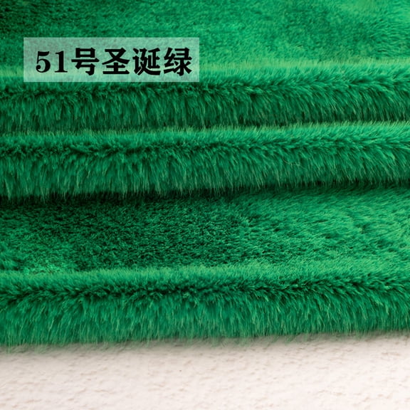 ERDOUY 19.69x19.69 Inch Short Pile Faux Fur Fabric, Soft Smooth Plush Material for Sewing, Crafts, Hobby Projects & DIY Craft Strips,Green C