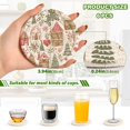thumbnail image 2 of Yayeee 6 PCS Drink Coasters with Holder Set Woven Absorbent Round Tabletop Hot Pad, Brown Nordic Christmas House, 2 of 7