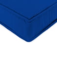 thumbnail image 3 of Jordan Manufacturing Sunbrella 45" x 22" Canvas Pacific Blue Solid Rectangular Outdoor Deep Seat Chair Cushion with Ties and Welt, 3 of 10