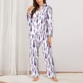 thumbnail image 2 of Hirioo Lavender Flowers for Women's Pajama Sets 2 Piece Pjs Women's Long-Sleeved Pajama Set Button Down Sleepwear,S-XXL-Medium, 2 of 7