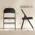 thumbnail image 3 of HOMCOM Chaises Pliantes en Métal avec Coussin en Lin Chaises Pliables Noir, 3 of 10