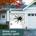 thumbnail image 4 of 7' x 8' Spider Web Halloween Single Garage Door Banner - Terrifying Giant Spider Decorations, 4 of 5