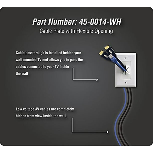 DATA COMM 45-0014-LA Placa de Cable con Abertura Flexible, 1-Gang, Lit