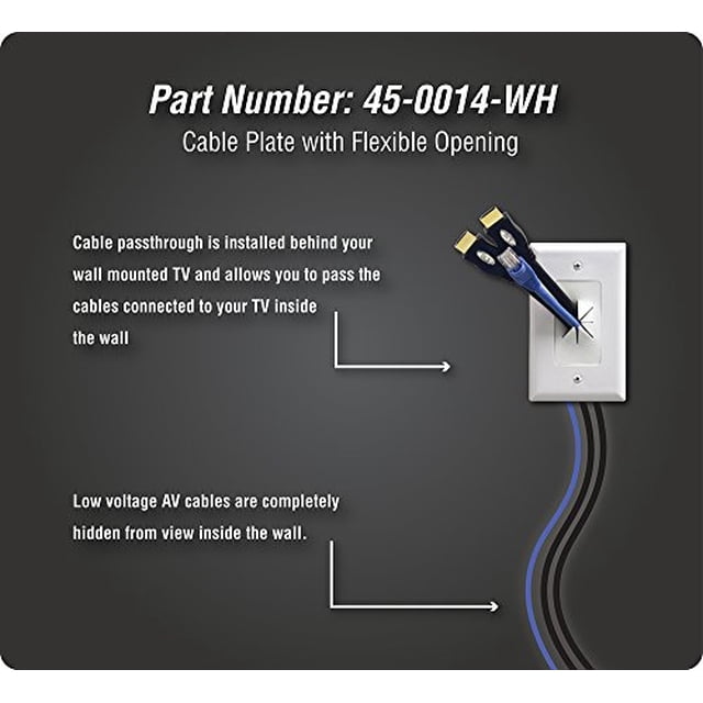 DATA COMM 45-0014-LA Placa de Cable con Abertura Flexible, 1-Gang, Lit