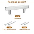 thumbnail image 3 of Kitchen Cabinet Handles, 1Pcs 4" - Stainless Steel Square Cabinet Pulls with Screws, Brushed Drawers Handles for Furniture Wardrobe Door (Silver), 3 of 7