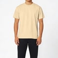 thumbnail image 2 of BVnarty Men's Solid Thin‑Knit Relaxed‑Fit Crew Neck Short Sleeve T‑Shirt, Soft Summer Streetwear Tops Beige XXXL, 2 of 5