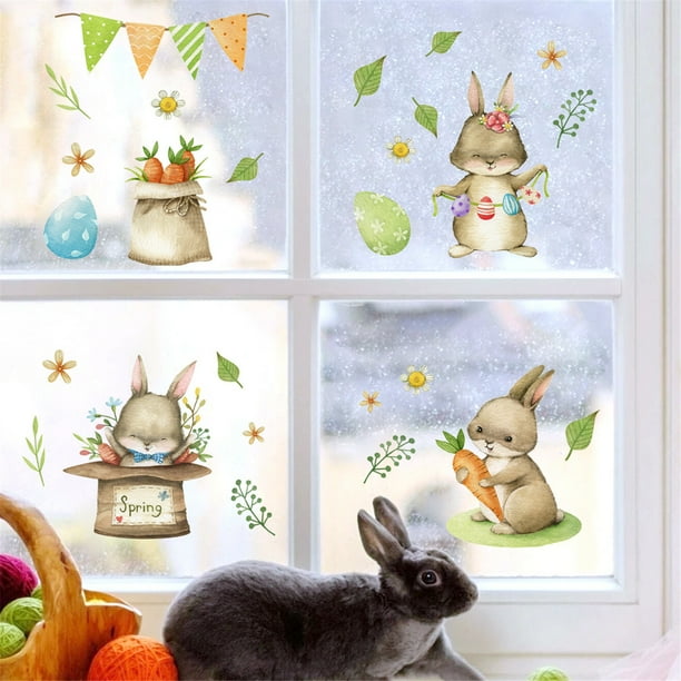 Pegatinas de pared Pegatinas de Pascua Pegatinas de refrigerador Pegatinas de pared de grafiti decorativas de PVC Pegatina de pared