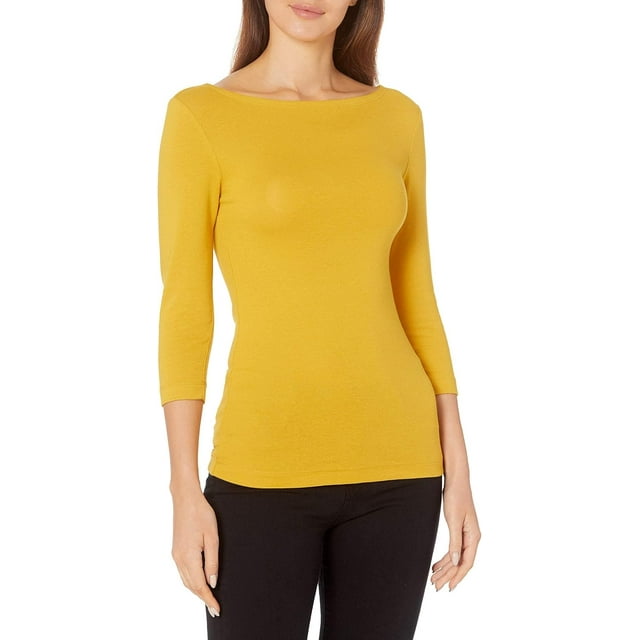 walmart Essentials Womens 3/4 Sleeve Boatneck T-Shirt