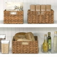 thumbnail image 3 of mDesign Woven Farmhouse Pantry Food Storage Bin Basket Box, 3 Pack, Camel Brown, 3 of 8