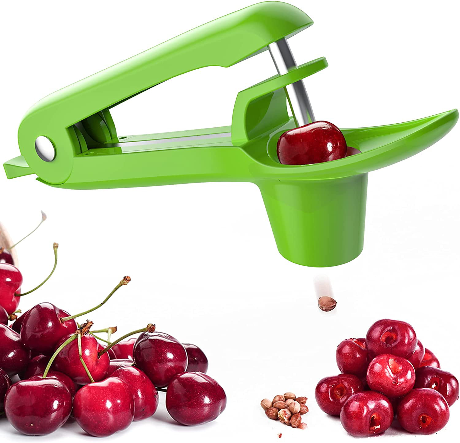 Green Cherry Olive Pitter Fruit Pit Remover Cherry Pitter Remover Portable Hawthorn Cherry Pitter Cherry Pitter Tool Cherry Pitter Remover Jujube and Red Date Suitable for Home Kitchen 