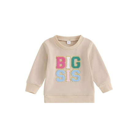 

Toddler Kids Girls Autumn Sweatshirts T Shirts Colorful Letter Print Long Sleeve Pullover Tops