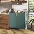 thumbnail image 2 of Ourlova Coffee Bar Cabinet with Wine Racks Green Liquor Cabinet with Fluted Texture Modern Sideboard Buffet Cabinet for Kitchen Dining Room Living Room, 2 of 5