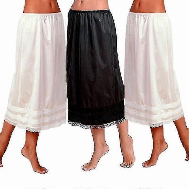 Womens Lace Underskirt Petticoat Under Dress Long Skirt Safety Skirt Oversize U_i Tw