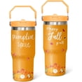 thumbnail image 2 of Happy Fall Y''all Tumbler, Fall Cup 30 Oz Tumbler with Handle and Flip Straw, Insulated Autumn Mugs Keeps Drinks Cold & Hot, Stainless Steel Fall Coffee Mug Fall Themed Thanksgiving Gifts For Women, 2 of 6