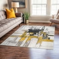 thumbnail image 5 of World Rug Gallery Contemporary Modern Abstract Area Rug - Gold 6'6"x6'6", 5 of 7