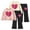 Pink Apricot, variant on Jolyshlid Girls 4 Piece Outfits Heart Printed Crewneck Sweatshirt and Flare Pants Set Kids Long Sleeve Casual Clothes,Pink Apricot,7-8Y