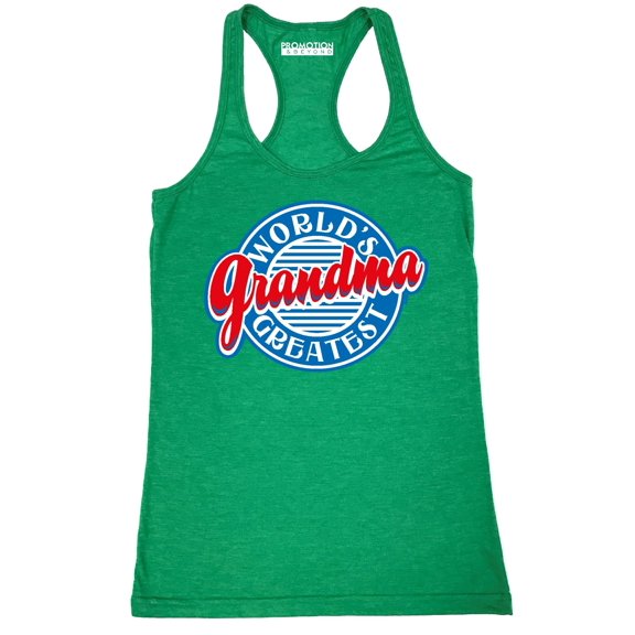 P&B World's Greatest Grandma Funny Women's Tank Top, Heather Green, S