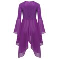 thumbnail image 4 of iiniim Kids Girls Asymmetrical Liturgical Praise Dance Sequins Worship Tunic Celebration of Spirit Dress Purple 10, 4 of 7