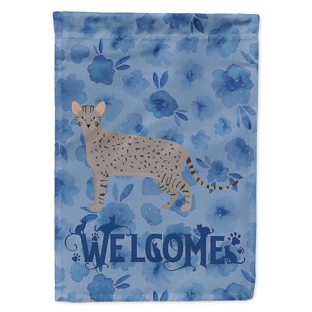 Carolines Treasures Ck4965gf Safari #1 Bandera de bienvenida de gato Tamaño del jardín Afortunado Sencillez