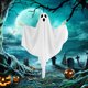 thumbnail image 5 of Adorno colgante de fantasmas de Halloween | Diseño de huesos de mano espeluznantes | Expresiones Aterradoras y Adorables | Tela y plástico | Fácil de colgar | Decoración interior exterior, 5 of 6