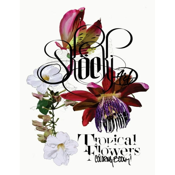 Tropical Flowers Coloring Book, (Paperback)