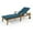 Blue, variant on Senia Acacia Wood Outdoor Chaise Lounge with Water Resistant Cushion, Teak and Orange