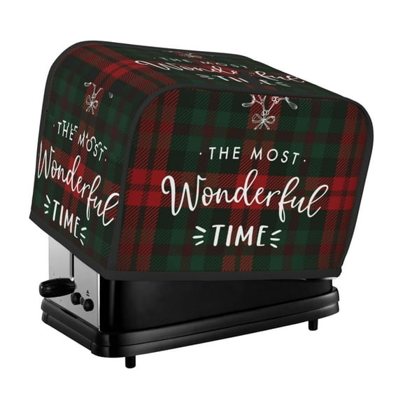 Vsdgher Wonderful Time Christmas 2 Slice Toaster Cover, Appliance Covers Toaster Cover Fits for Most Standard 2 slice Toasters