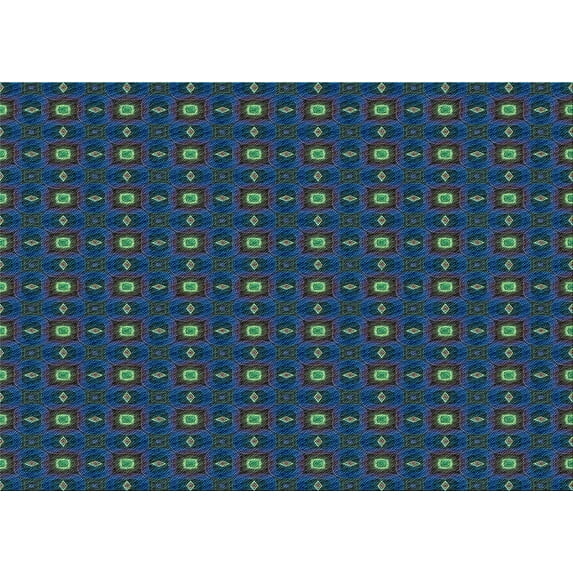 Ahgly Company Indoor Rectangle Patterned Deep-Sea Blue Area Rugs, 5' x 8'
