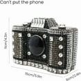thumbnail image 2 of StyleSack Camera Rhinestone Clutch for Women, Retro Evening Bag with Detachable Strap & Gemstone Lens, 2 of 4