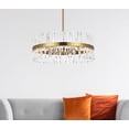 thumbnail image 2 of Serephina 32 inch crystal round chandelier light in satin gold, 2 of 4