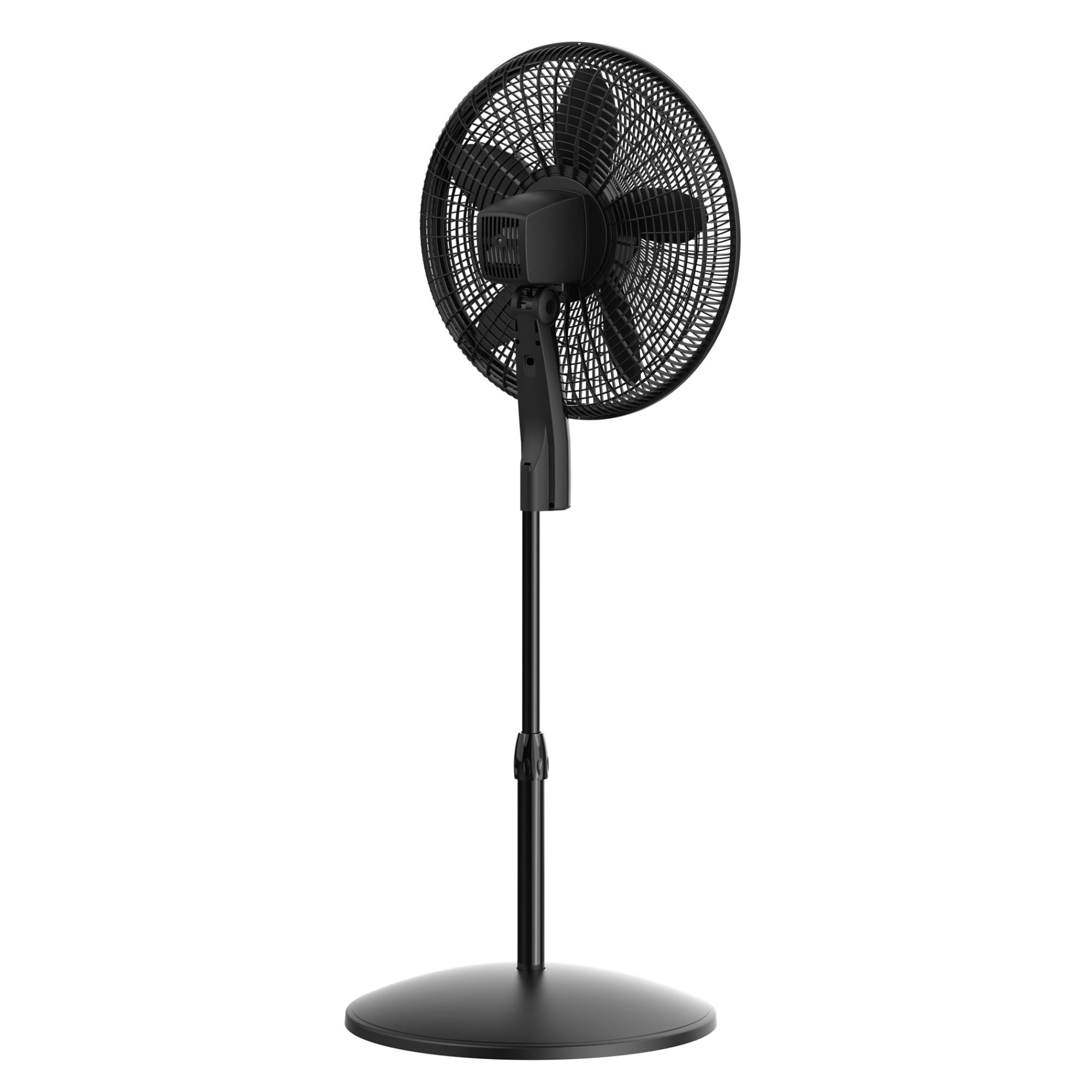 Lasko WhisperForce 18" 12 Speed Oscillating Remote Control DC Motor Pedestal Fan, Black, S18708