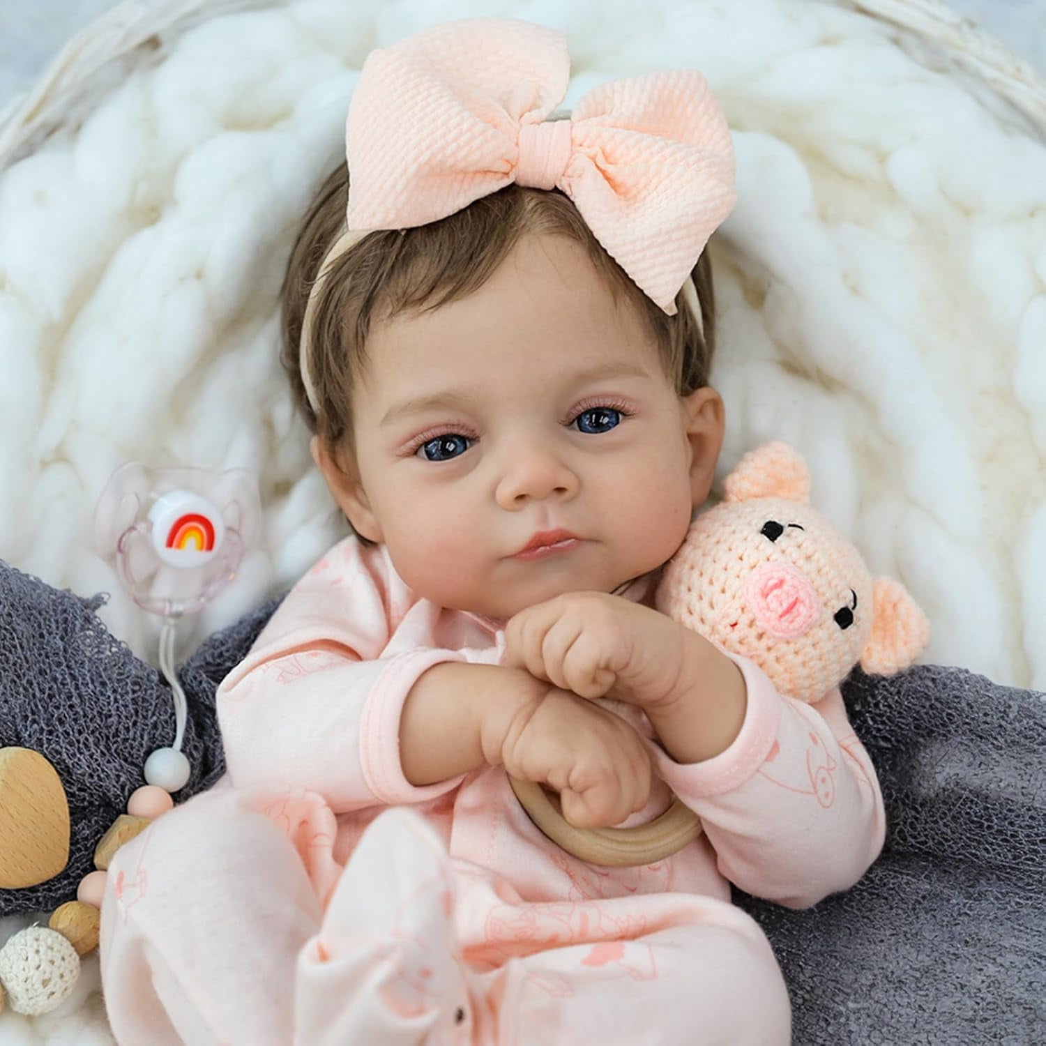 Realistic Reborn Baby Dolls - 18 Inch Lifelike Newborn Baby Dolls Adorable Girl, Real Life Baby Doll with Accessories Reborn for Birthday, Christmas, Education Gift