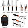 thumbnail image 2 of Garden Tool Set Stainless Steel Heavy Duty Gardening Tool Set with Storage Tote Bag Non-Slip Rubber Grip Outdoor Hand Tools Ideal Garden Tool Kit Gifts, 2 of 7