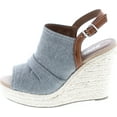 thumbnail image 2 of Soda Women's Jafari Open Toe Ruched Canvas Espadrille Platform Wedge, 2 of 7